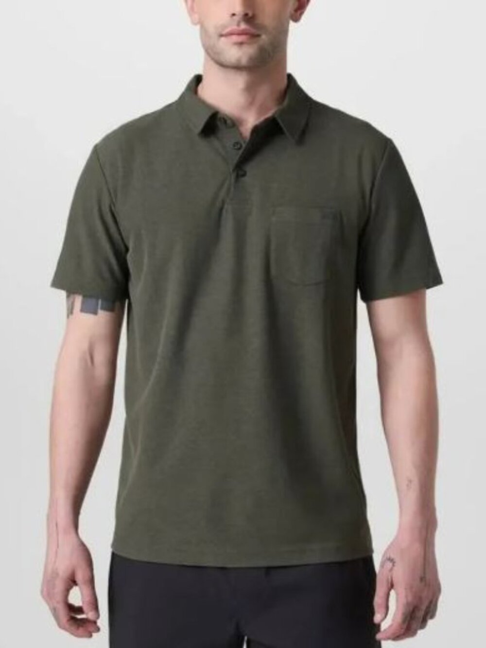 Vuori Ace Performance Oregano Green Polo Shirt XXL Short Sleeve Pocket Tee
